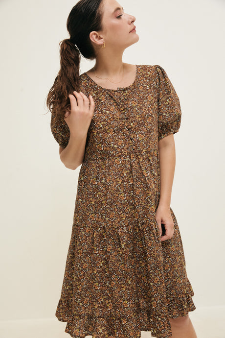 Frill Bottom Dress - Hazelwood