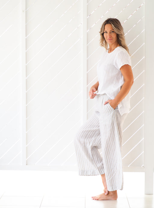 Phoebe Linen Top | White