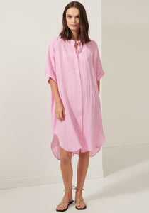 Erica Shirt Dress - Pink
