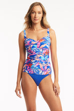 Load image into Gallery viewer, Cabana Twist Front Multifit Singlet Top - Cobalt