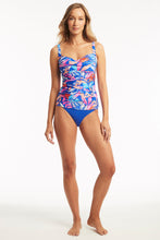 Load image into Gallery viewer, Cabana Twist Front Multifit Singlet Top - Cobalt