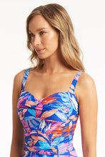 Load image into Gallery viewer, Cabana Twist Front Multifit Singlet Top - Cobalt