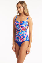 Load image into Gallery viewer, Cabana Twist Front Multifit Singlet Top - Cobalt