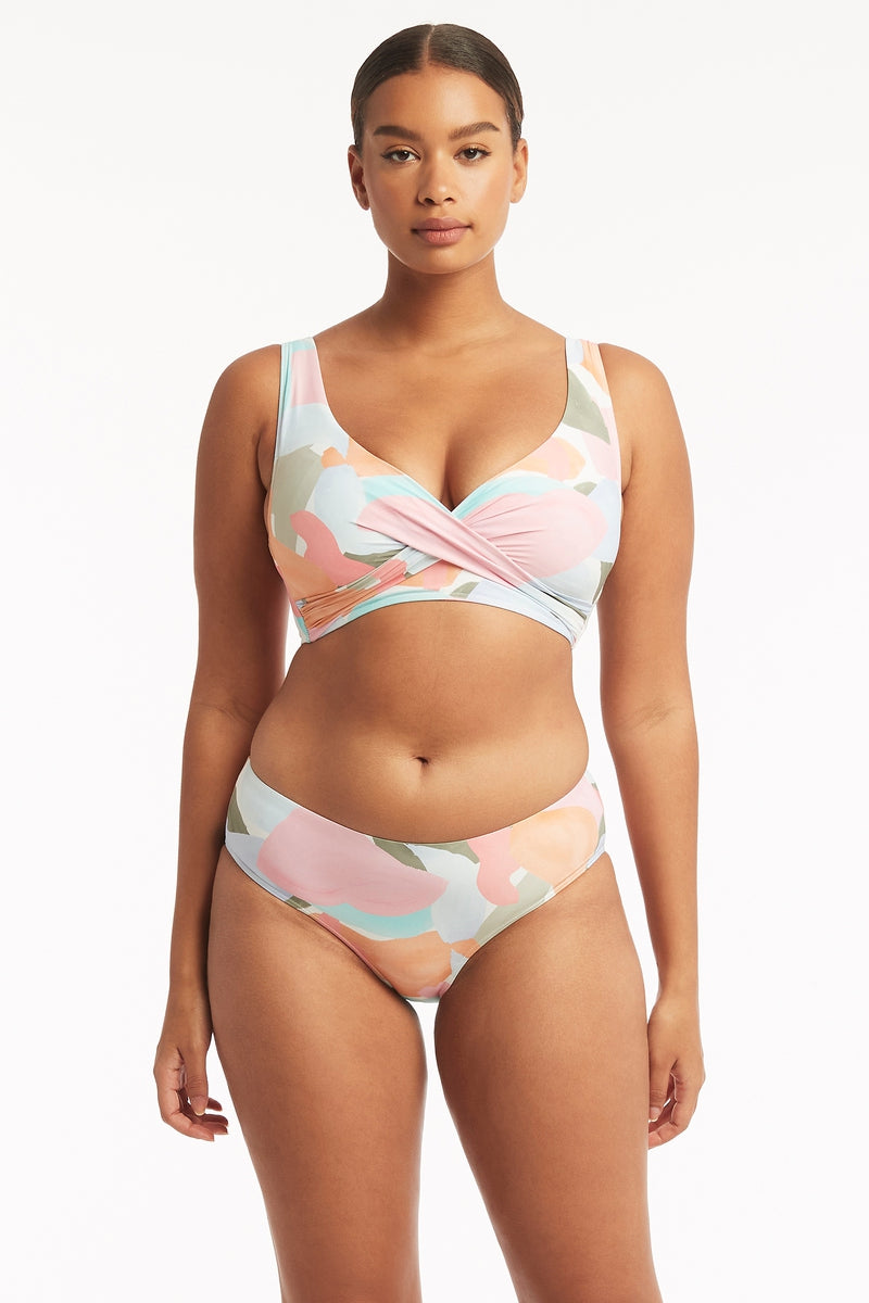 Paintball Cross Front Multifit Bra Top - Sage