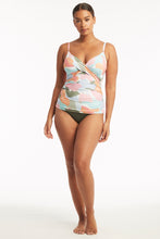 Load image into Gallery viewer, Paintball Twist Front Dd/E Tankini - Sage