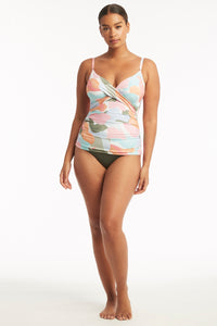 Paintball Twist Front Dd/E Tankini - Sage