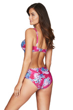 Load image into Gallery viewer, Bahamas | Twist Front Bandeau Bikini Top With Embroidery | Rose