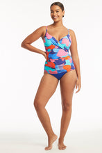 Load image into Gallery viewer, Paintball Twist Front Dd/E Tankini - Royal