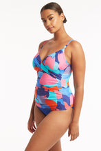 Load image into Gallery viewer, Paintball Twist Front Dd/E Tankini - Royal