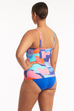 Load image into Gallery viewer, Paintball Twist Front Dd/E Tankini - Royal