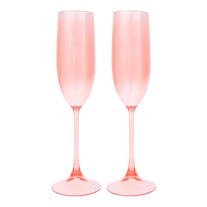 Poolside Champagne Flutes Powder Pink Set of 2