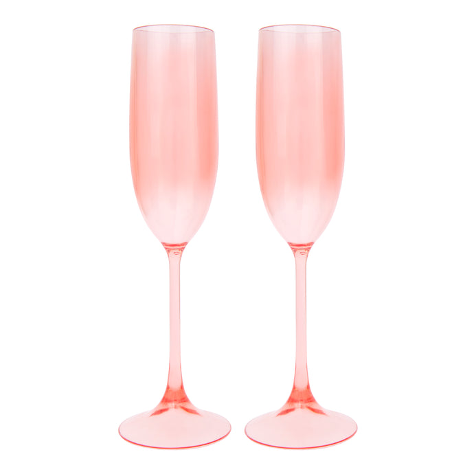 Poolside Champagne Flutes Powder Pink Set of 2