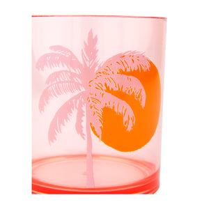 Poolside Tumblers Desert Palms - Powder Pink Set of 2