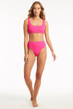 Load image into Gallery viewer, Vesper Retro High Waist Pant With Panels - Hot Pink