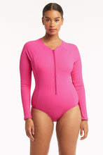 Load image into Gallery viewer, Vesper Long Sleeved One Piece - Hot Pink