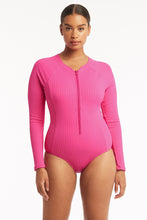 Load image into Gallery viewer, Vesper Long Sleeved One Piece - Hot Pink