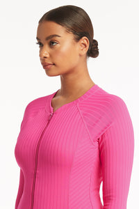 Vesper Long Sleeved One Piece - Hot Pink