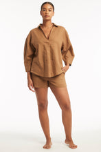 Load image into Gallery viewer, Tidal Linen Kyoto Shirt - Walnut