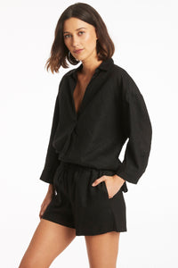 Tidal Linen Kyoto Shirt - Black