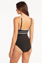 Load image into Gallery viewer, Elite Panelled Long Line One Piece - Black
