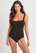 Load image into Gallery viewer, Square Neck One Piece in Black by Sea Level Swim Australia.