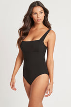 Load image into Gallery viewer, Square Neck One Piece in Black by Sea Level Swim Australia.