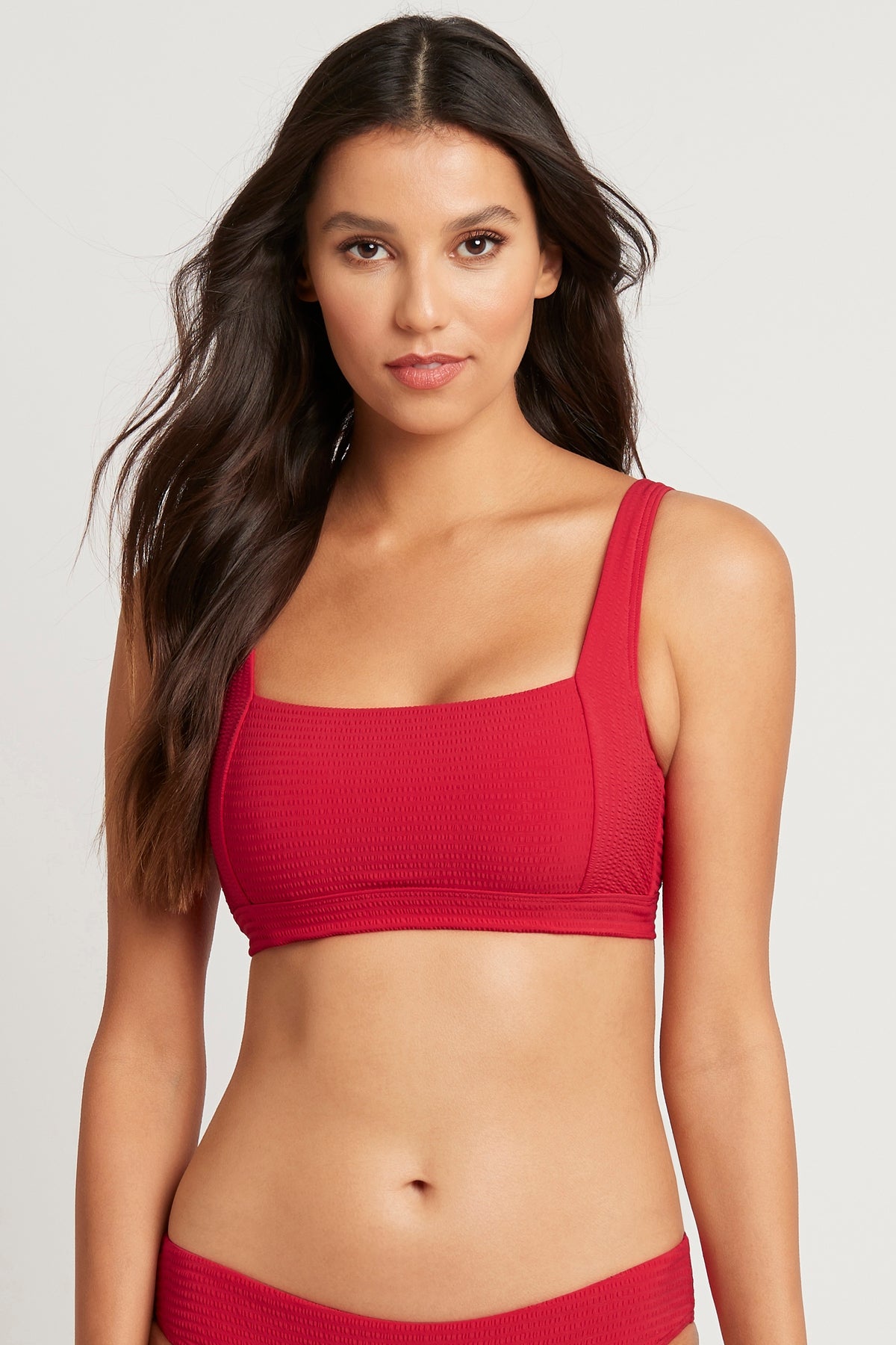 Messina Square Neck Bra Top - Red