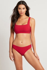 Messina Square Neck Bra Top - Red