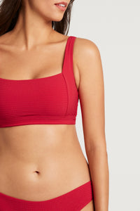 Messina Square Neck Bra Top - Red