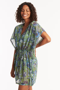 Pilgrim Panelled Mesh Kaftan - Olive