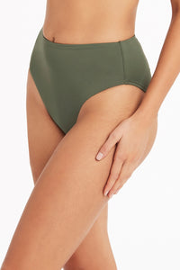 Sealevel Australia Swimwear, Essentials Retro High Waist Pant - Khaki. Sealevel swimwear