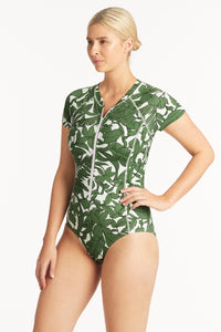 Retreat Short Sleeved Multifit One Piece - Olive
