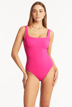 Load image into Gallery viewer, Vesper Square Neck One Piece - Hot Pink
