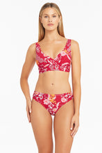 Load image into Gallery viewer, jardin cross front multifit bra top - red