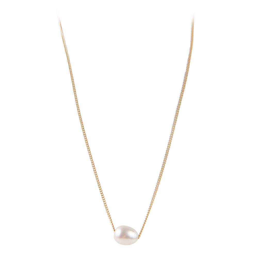 Pearl Teardrop Necklace - Gold