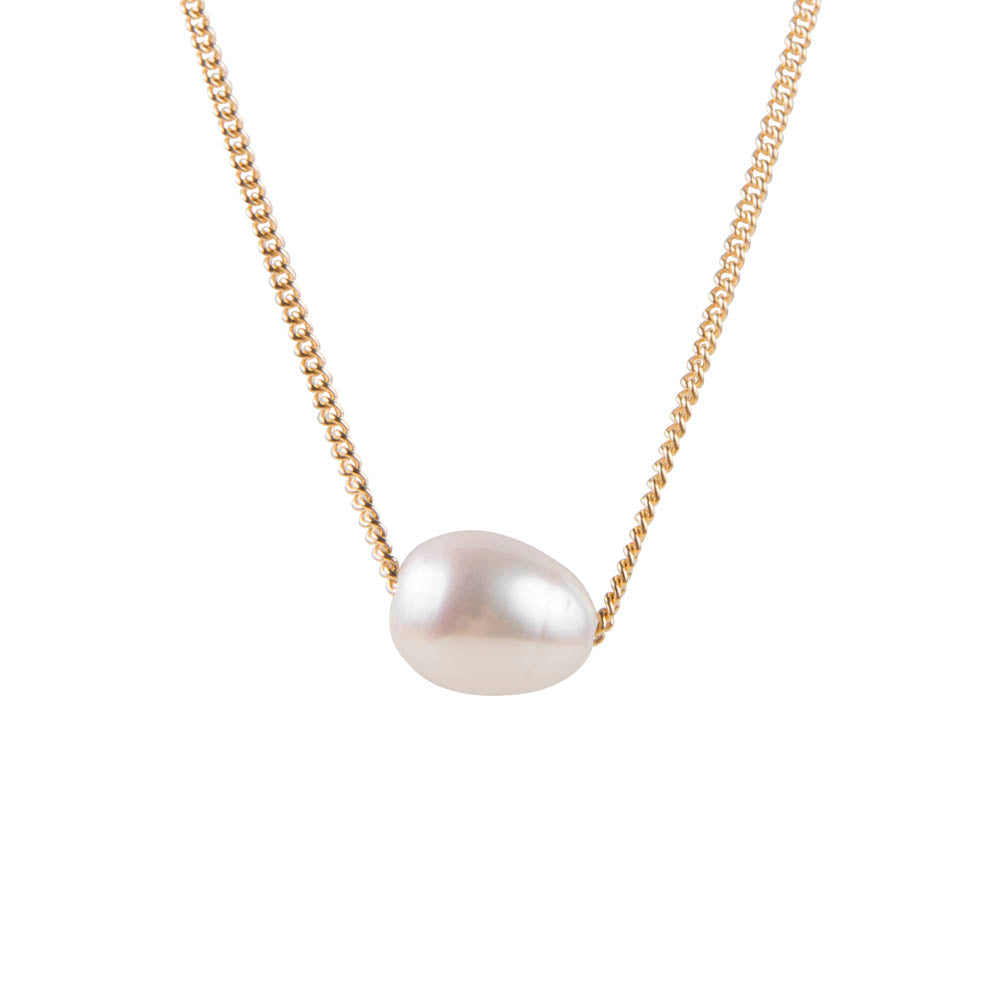 Pearl Teardrop Necklace - Gold