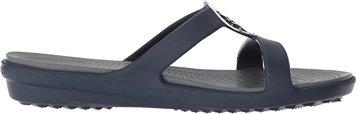 Sanrah Hammered Metal Sandal | Navy
