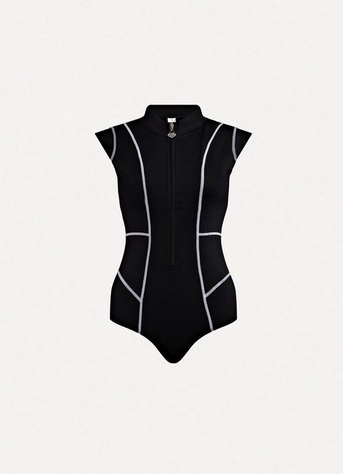Ursula Cap Sleeve One Piece Nero