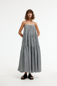 Willow Maxi Dress Black And Ivory Gingham