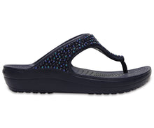 Load image into Gallery viewer, Women’s Crocs Sloane Embellished Flip Navy One Country Mouse Yamba
