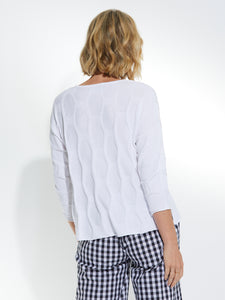 3/4 Spot Sweater - White