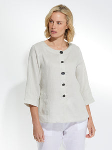 3/4 Linen Shirt - Stone