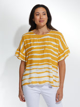 Load image into Gallery viewer, SHORT SLEEVE WAVE STRIPE - MANGO