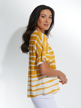 Load image into Gallery viewer, SHORT SLEEVE WAVE STRIPE - MANGO