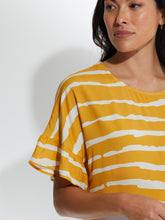 Load image into Gallery viewer, SHORT SLEEVE WAVE STRIPE - MANGO