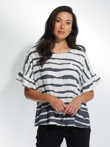 SHORT SLEEVE WAVE STRIPE - NICKEL