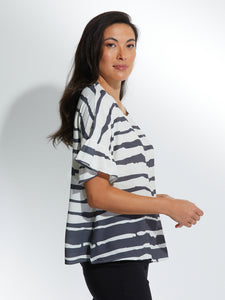 SHORT SLEEVE WAVE STRIPE - NICKEL