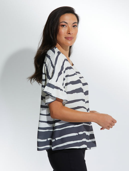SHORT SLEEVE WAVE STRIPE - NICKEL