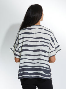 SHORT SLEEVE WAVE STRIPE - NICKEL