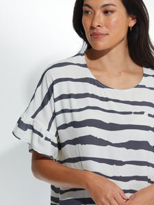 SHORT SLEEVE WAVE STRIPE - NICKEL